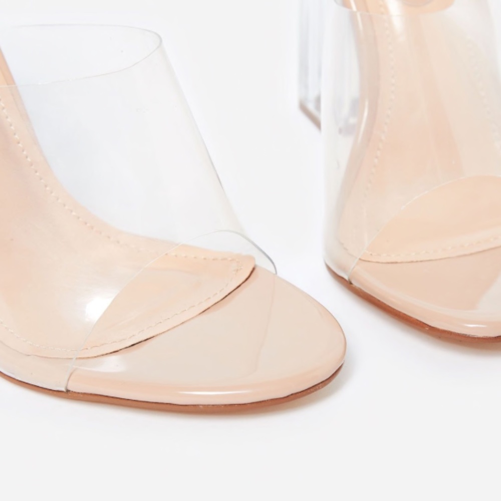 !! Restocked !! Transparent Peep Toe Block Mule H… - image 4